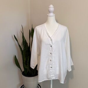 Women's White Button Down Shirt